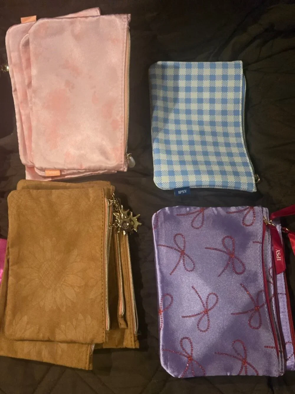 IPSY Cosmetic Bags  bundle of 24 All new all from 2025 and 2026 no makeup